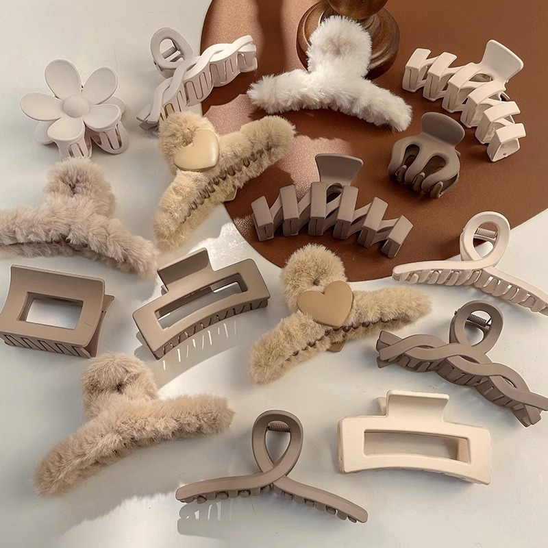 Horquilla de acrílico de las mujeres cuchara trasera updo clip de pelo grande celebridad de Internet elegante tiburón clip tocado simple horquilla