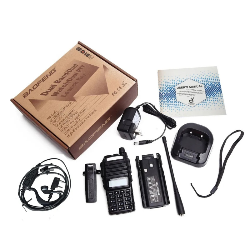 Baofeng baofeng uv82 walkie-talkie handstand doble segmento 8W de alta potencia al aire libre doble pantalla inalámbrica fábrica al por mayor