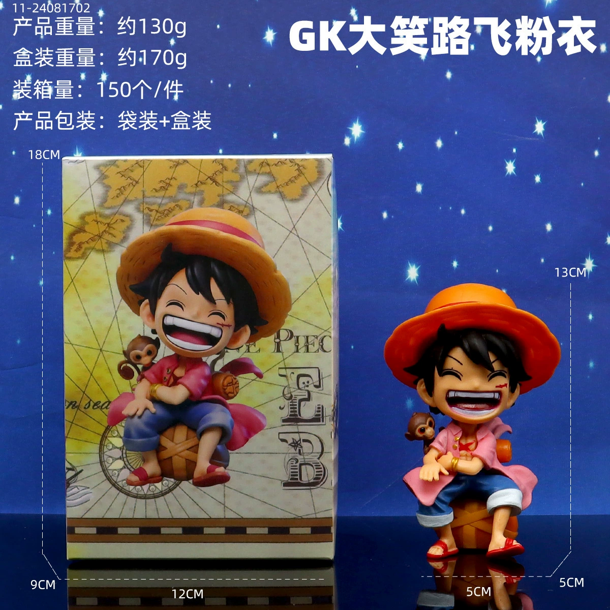 Фигура Luffy из PVC — коллекционная игрушка One Piece, несколько поз и выпусков, в пакетике или на окне