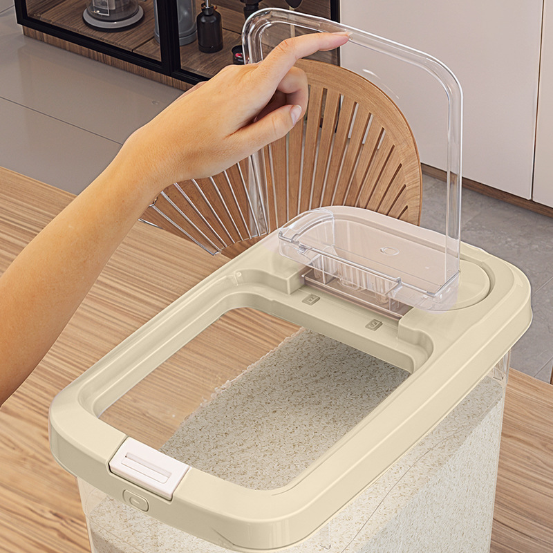 Free Shipping, Sample Available, Pop-Up Lid Rice Storage Container, Moisture-Proof and Insect-Proof, Large Capacity Grain Storage Box, Cat Food Container, Dog Food Container