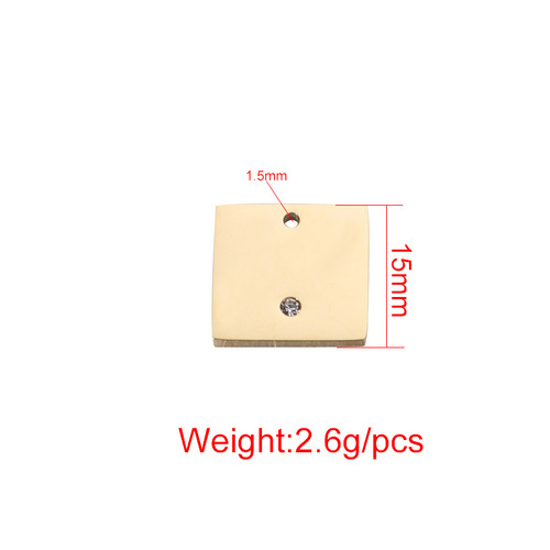 Creative new product mirror stainless steel square small hangtag with diamond accessories diy multi-specification pendant with engraving