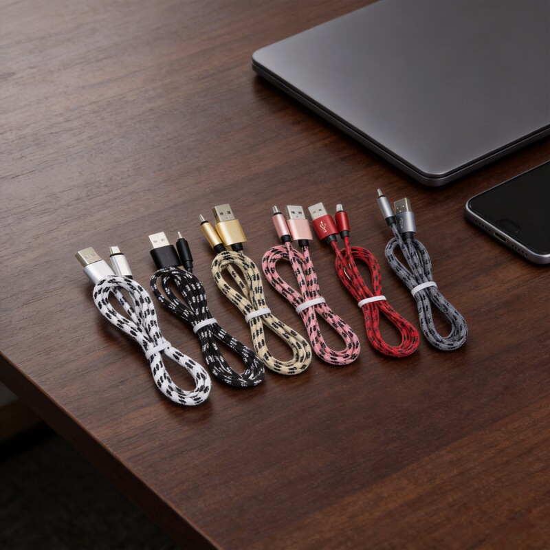Cross-Border Popular 2A Tiger Pattern Plaid Aluminum Alloy Data Cable Suitable for Android Apple 1 2 3m Fast Charging Cable