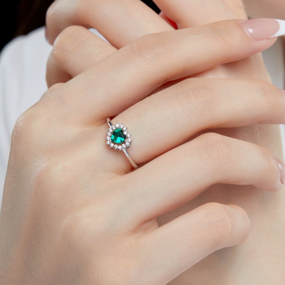 Open Rings Classification 925 Sterling Silver Zircon Heart Shape Open Rings