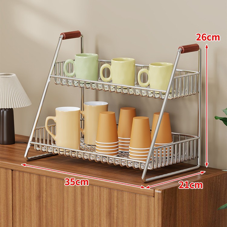 Estante Organizador de Tazas de Mesa Multicapa para Sala de Estar y Cocina