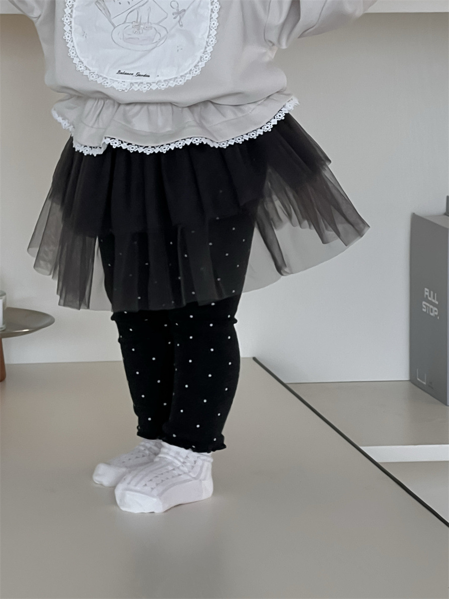 Conjunto de Sudadera y Vestido con Pantalón para Niñas de Algodón Juego de Dos Piezas para Otoño