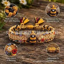 �羳�۷�Handmade Honey Bee Woven Bracelet���{�����