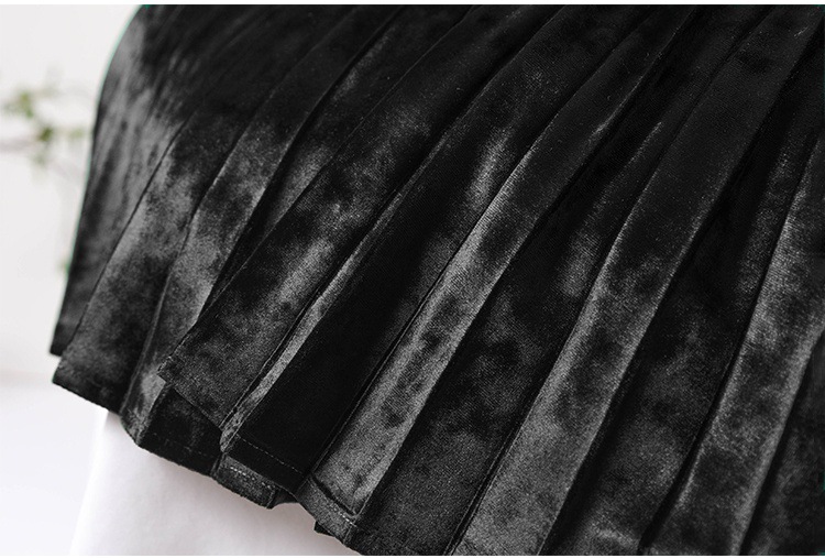 Abbigliamento donna gonna in velluto a rombi a cinque colori gonna a pieghe a fisarmonica lucida per donna lunghezza media autunno e inverno 2024_voghion.com