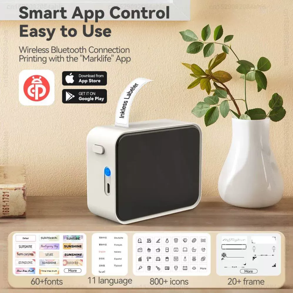 Портативный принтер этикеток мини Bluetooth машина для маркировки DIY