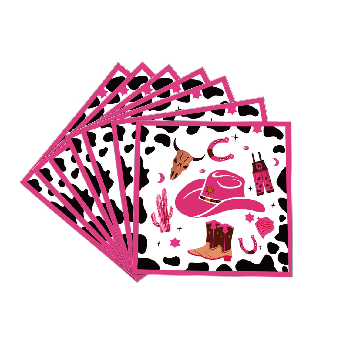 Bandeja de papel desechable transfronteriza denim rosa decoración de lugar de cumpleaños suministros de fiesta bandeja de papel juego de vajilla desechable