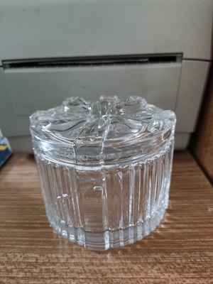 居家收纳创意摆件 美妆美甲收纳首饰盒 蝴蝶结玻璃罐 精美糖缸