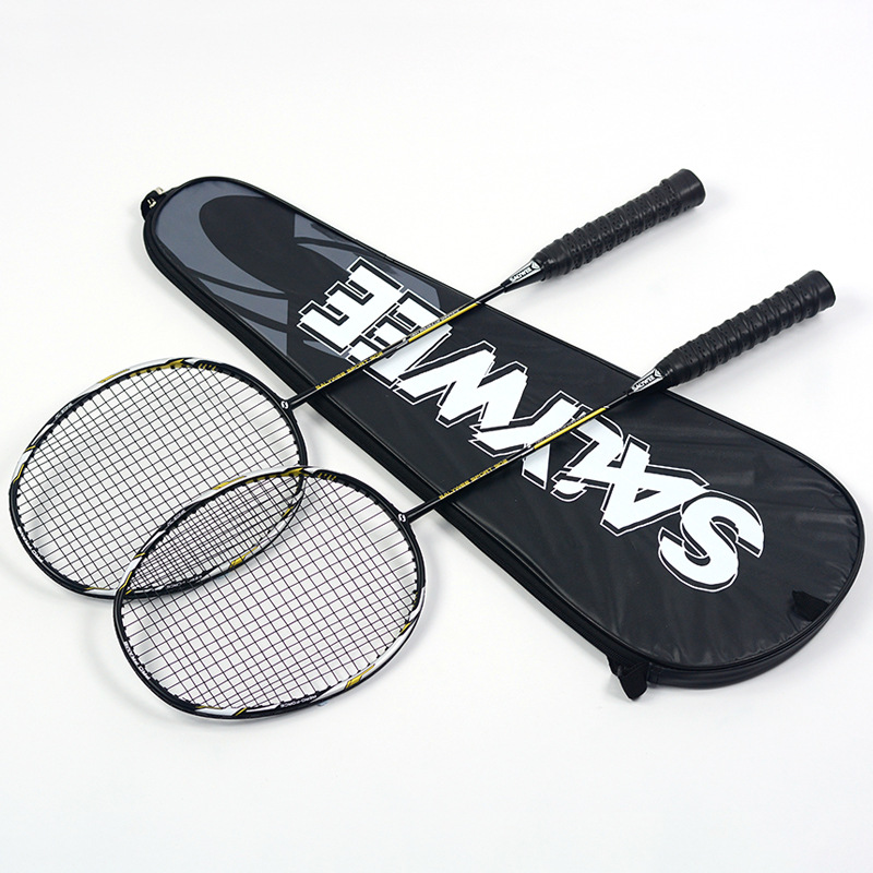 Salywee bádminton raqueta de fibra carbono 4u hombres y mujeres adultos entrenamiento ultraligero durable artículos deportivos Navidad regalo