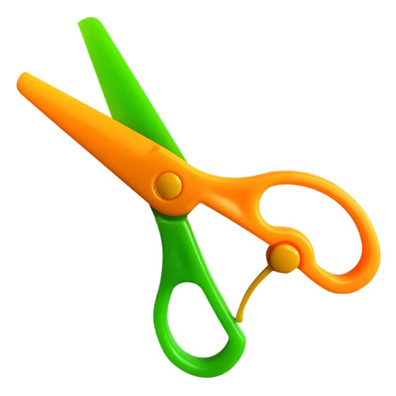 Детские ножницы для рукоделия, канцелярские товары для начальной школы, творчество, резка бумаги в детском саду, безопасные пластиковые ножницы с закругленными кончиками, оптом для творчества и офиса