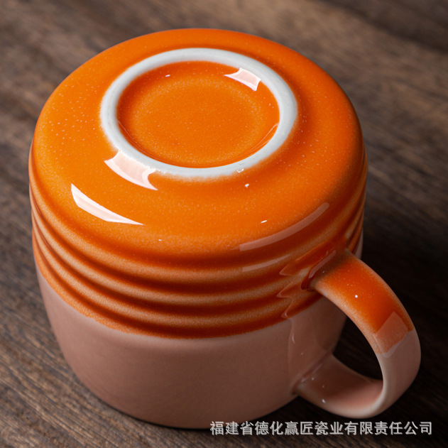 Taza de cerámica retro Taza transfronteriza Taza de té de la tarde simple de estilo japonés Juego creativo de tazas y platillos de café de gres