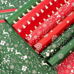 New waterproof Christmas packaging Christmas Eve Apple wrapping paper flower gift bouquet gift wrapping paper wholesale
