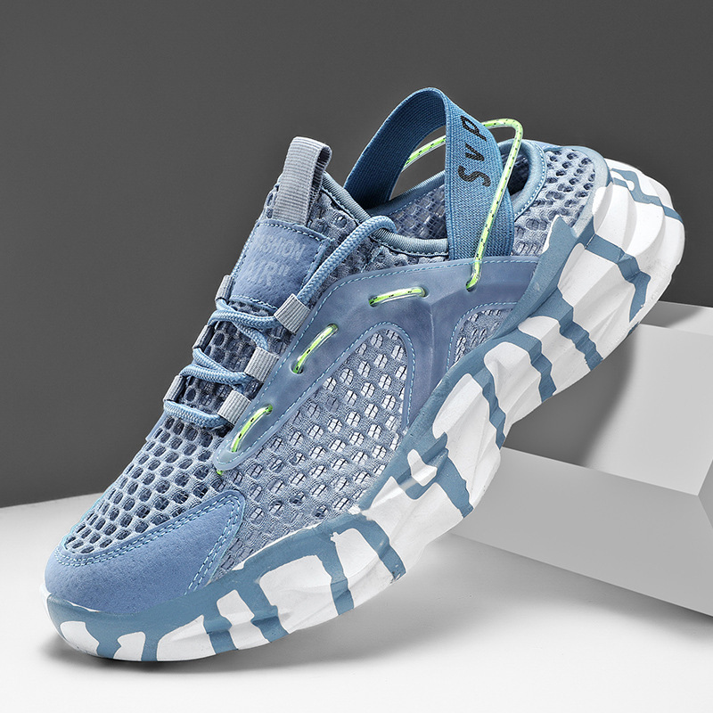 Summer Hollow Out Men's Shoes 2022 Summer New Style Teenager Outer Platform Shoes Low Breathable Trend Mesh Shoes