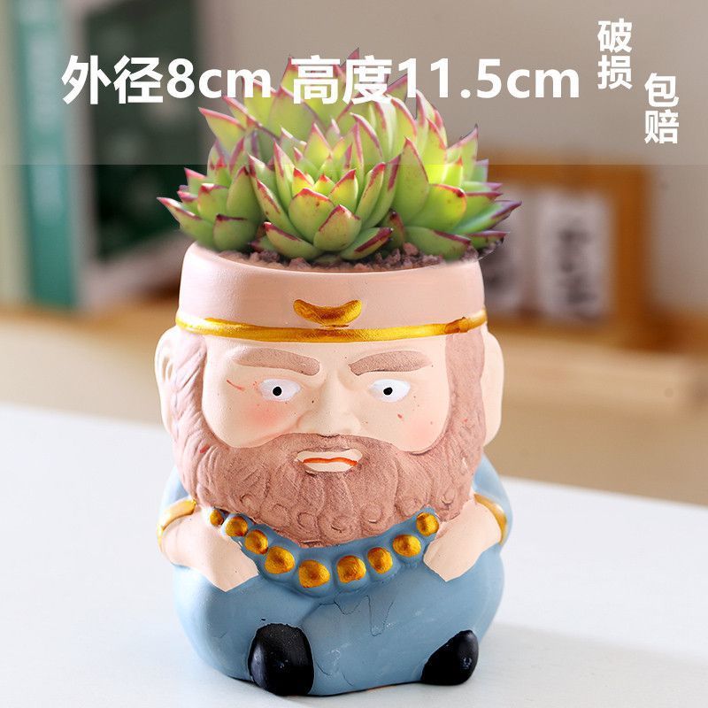 Macetas de cerámica para suculentas con diseño de animales de dibujos animados, pequeño tamaño, para estante de flores en casa, suministro al por mayor