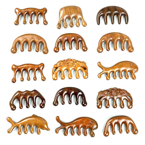 Wholesale sandalwood comb, wooden comb, massage comb, gift, tourist attraction street stall, morning market hot product, five-tooth head comb