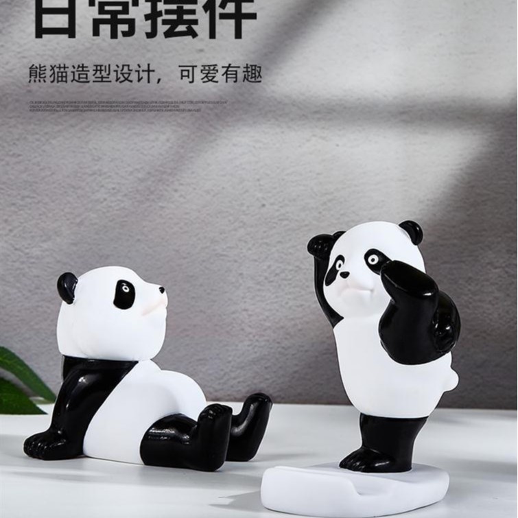 Vinyl Panda Peripheral Ornaments Desktop Mobile Phone Bracket Office Good Practical Creative Decorations Birthday Gift
