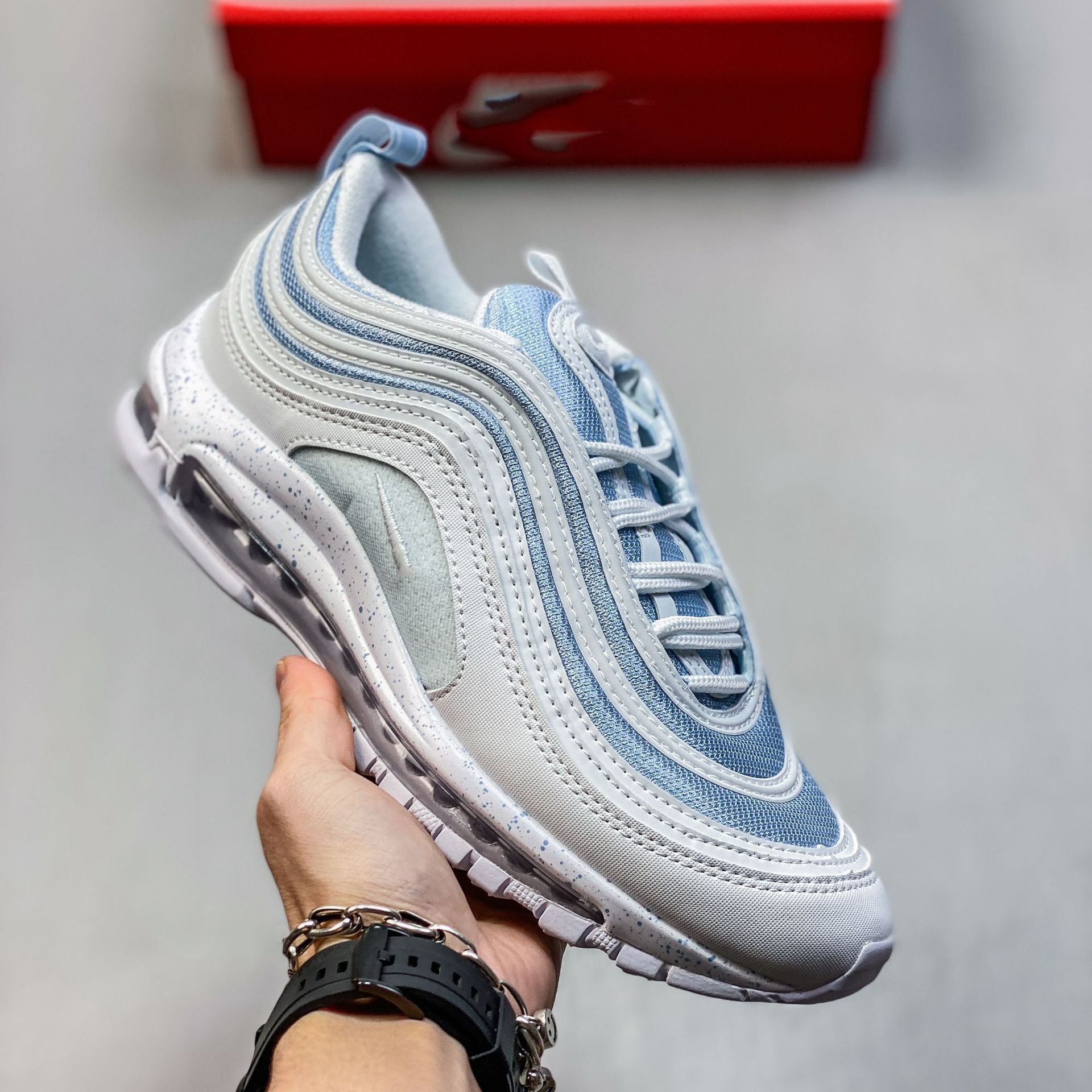 Pure original Max 97 retro bala reflectante cojín de aire zapatos para correr amortiguación transpirable todo fósforo ocio deportes zapatos de moda hombres y mujeres