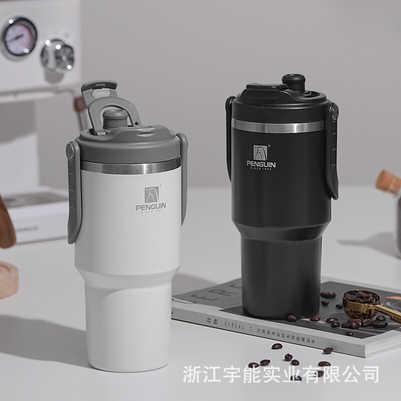Penguin new portable ice bully car cup car coffee cup 304 stainless steel large capacity thermal insulation sports pot Penguin new portable ice bully car cup car coffee cup 304 stainless steel large capacity thermal insulation sports pot