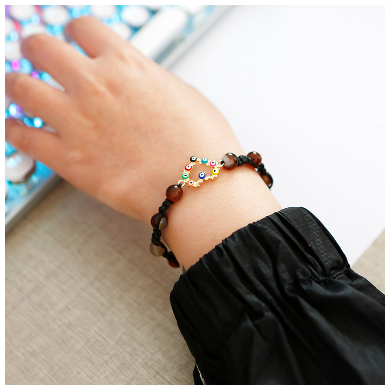 Fashion Heart Shape Agate Knitting Bracelets 1 Piece