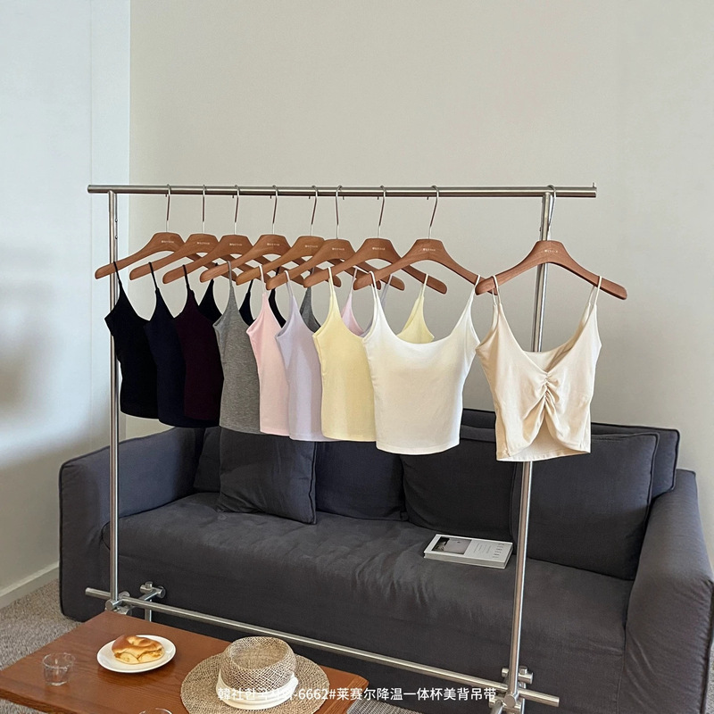 Han She 6662 # Lyocell cooling integrated cup backless camisole, no need to wear a bra, suitable for wearing alone or as an inner layer for women Han She 6662 # Lyocell cooling integrated cup backless camisole, no need to wear a bra, suitable for wearing alone or as an inner layer for women
