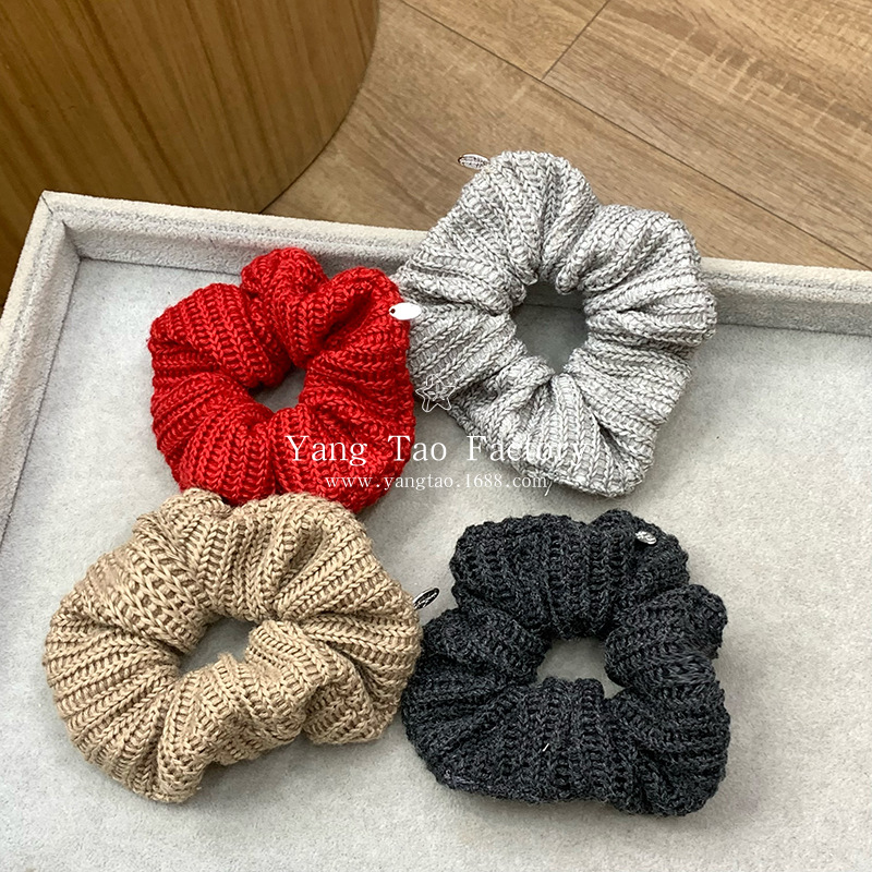 Otoño y invierno lana de punto anillo de cabello de intestino femenino suave perezoso sensación baja cuerda de cabello de cola de caballo temperamento anillo de cabello versátil