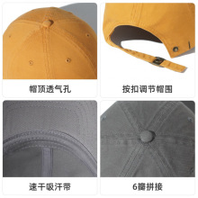 高品质韩版软顶透气精梳棉大头围棒球帽 夏季LOGO韩版高端品质款