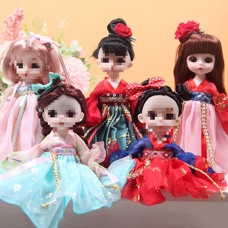 17cm Ancient Style Doll Han Dynasty Small Ornaments Chinese Style Constant Trend Confused Barbie Doll Girls Gift Gift Box Set