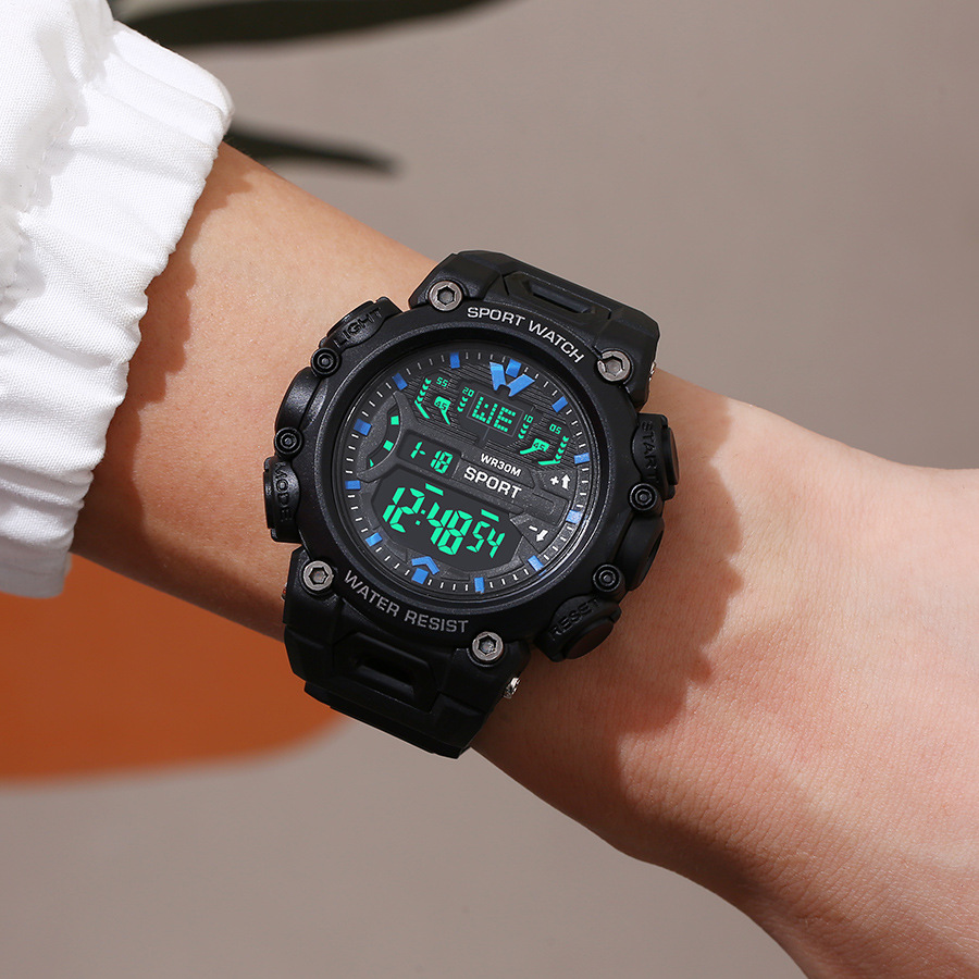 Manufacturer Wholesale Popular Electronic Watches for Students, Sports Electronic Multi-Function Calendar Waterproof Casual Watches for High School Students