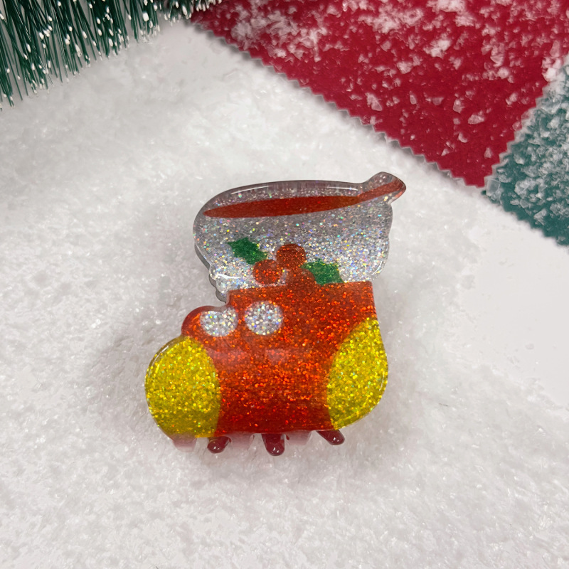 クロスボーダークリスマスクリップ、かわいいサンタクロース雪だるまヘアピン、女性用ヘアアクセサリー、後頭部のヘアスタイル、ホリデーヘッドドレス|undefined