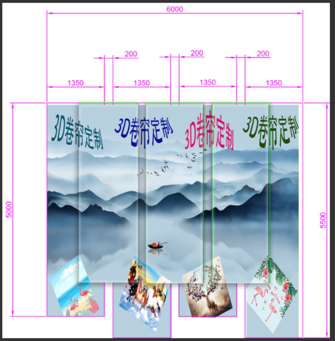 3D打印圖案logo文化定制卷簾會所辦公室茶樓酒店會所等辦公場所