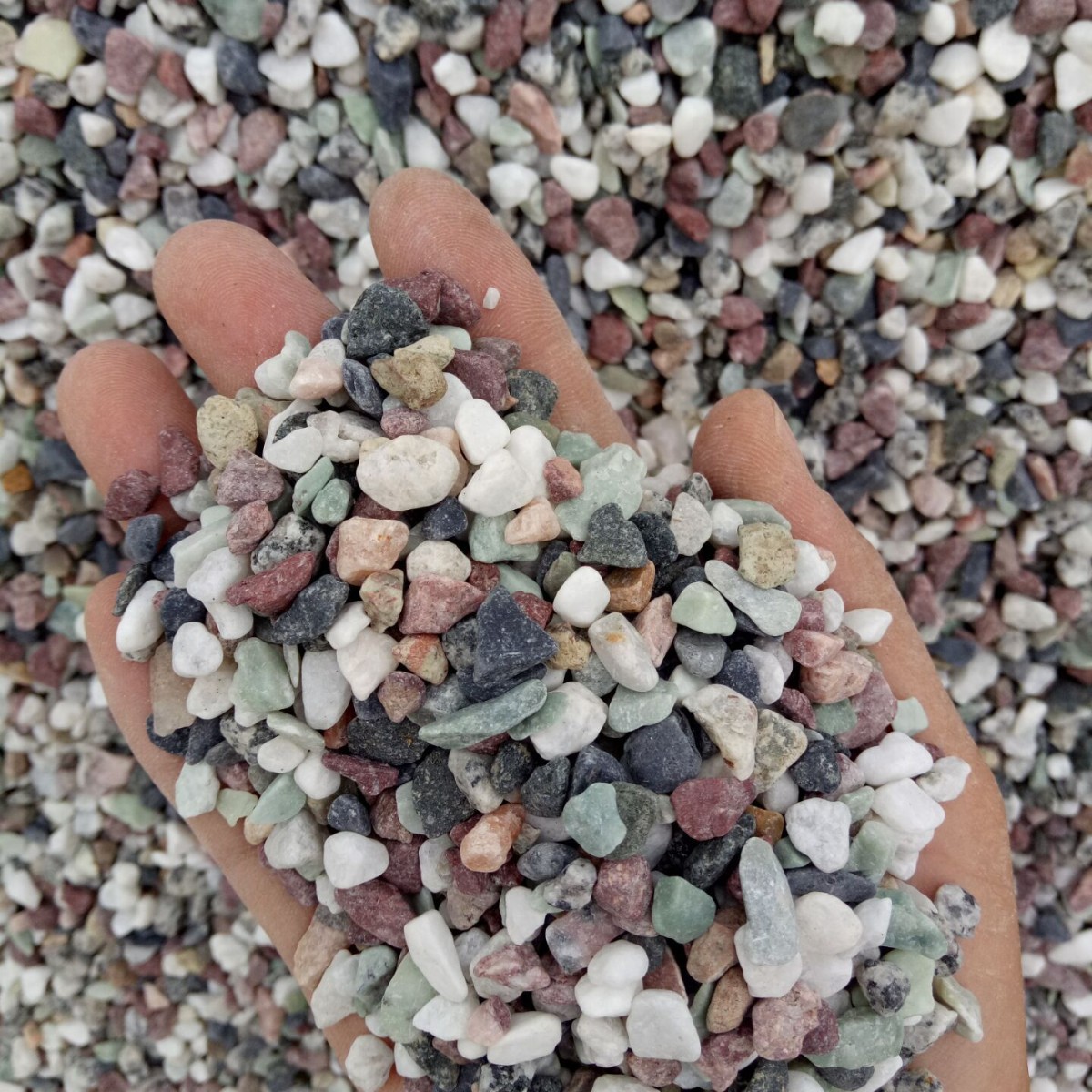 大量批发白色水洗石砾石园林景观用白碎石枯山水造景白石子卵石