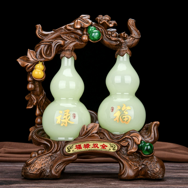 Fulu Ping An Liuli Jade Gourd Dairy Home Decoration Wine Cabinet TV Cabinet Reluctive New Home Opening Door Red gift products