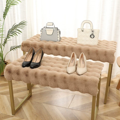 Wool pad Mat, Faux Wool, Non-Slip Particle Bottom - customized-size-contact-customer-service-to-change-price-warm-coffee