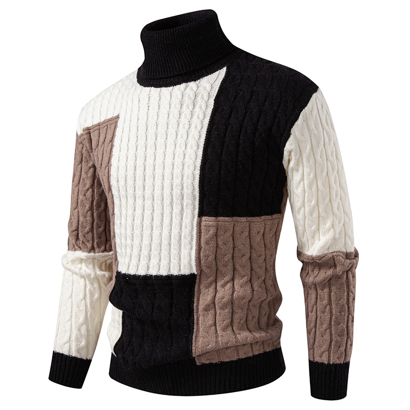 Men's Oversized Color-Block Knit Sweater – Drop Shoulder Pullover With Modal-Spandex Blend (Breathable, Anti-Pilling, Relaxed Fit,)_voghion.com