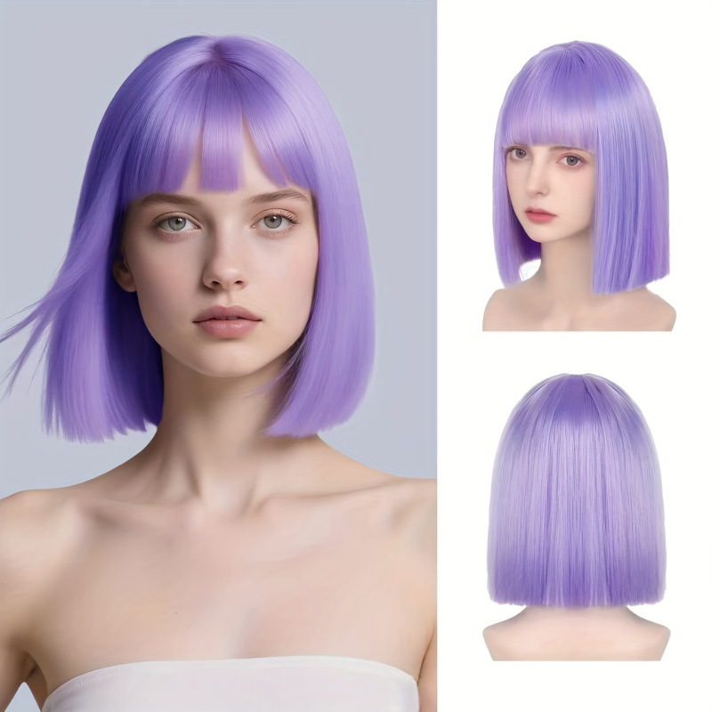 25 Years of Christmas Women's Wig Full Headband Bangs Bobo Head Short Hair Dress-Up Wig Cross-Border New Style 25 Years of Christmas Women's Wig Full Headband Bangs Bobo Head Short Hair Dress-Up Wig Cross-Border New Style