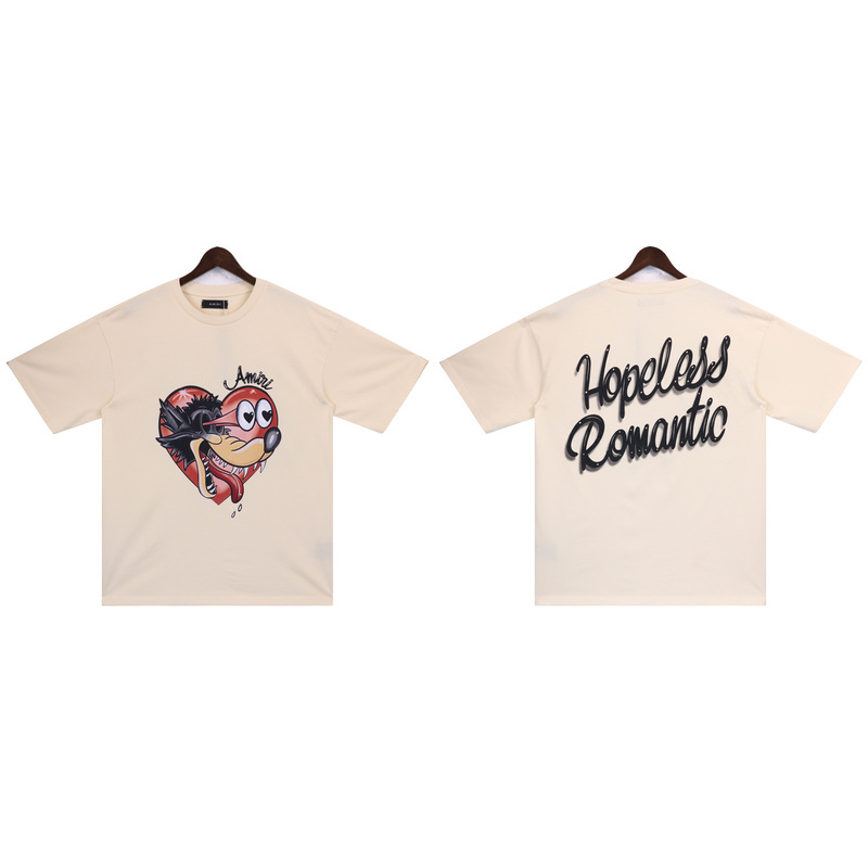貿易クロスAm新文字クラシックプリント半袖男女同型カップルTシャツiri夏高iri製品タイプ|undefined
