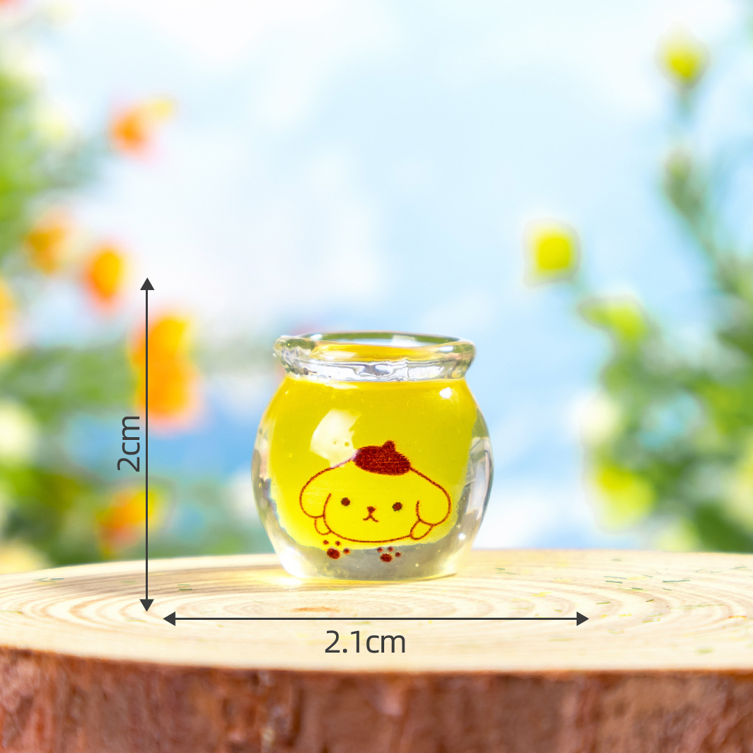 Cartoon Mini Honey Pot Luminous Sanrio Stereo Accessories Handmade Cream Glue Accessories Resin DIY Jewelry Hairpin