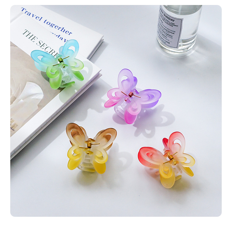 Double Layer Butterfly Grip Gradient Color Hair Clip display picture 1