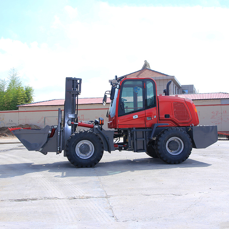 中拓越野叉车 建筑工地装卸设备  柴油四驱堆高车
