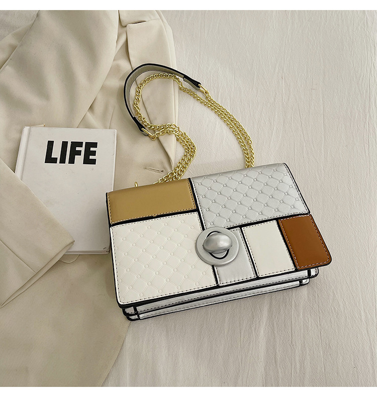 Piccola borsa a tracolla quadrata con catena borsa elegante_voghion.com