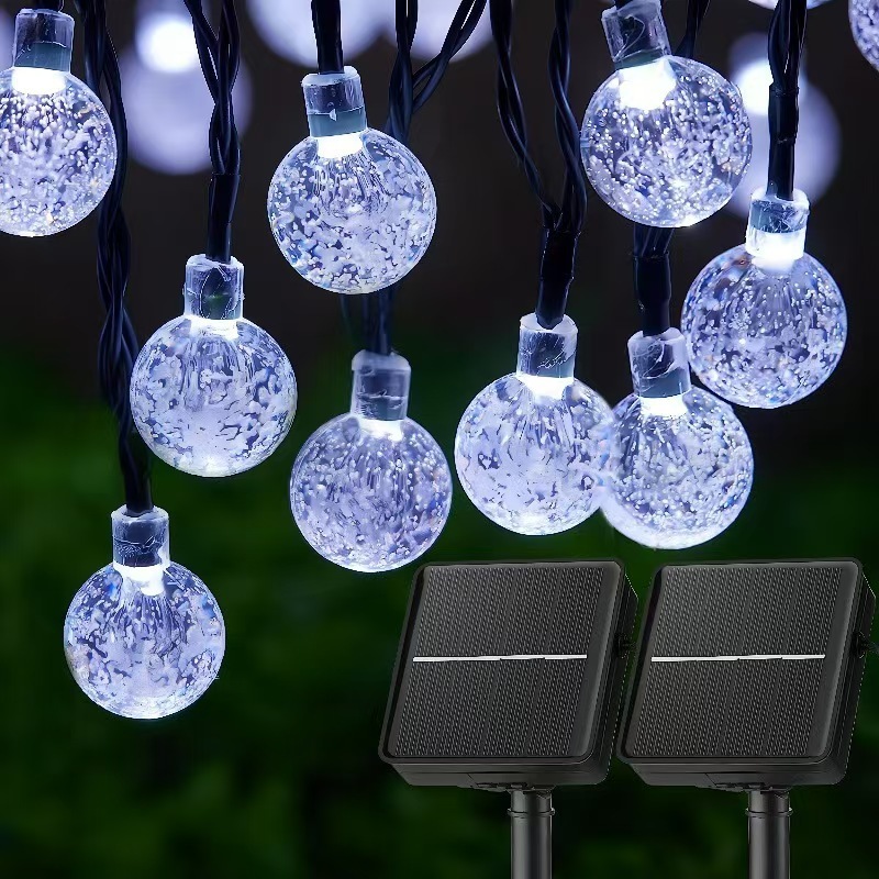 アウトドアキャンプ LED ボールライトストリングキャノピー装飾ライトテントソーラーカラーライト屋台雰囲気バブルボールライト|undefined