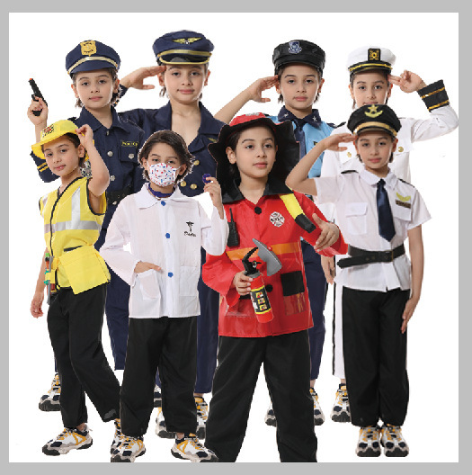 Traje de policía para niños de venta caliente transfronterizo Traje de rol de fiesta de Halloween Traje de actuación de Interpol para niños