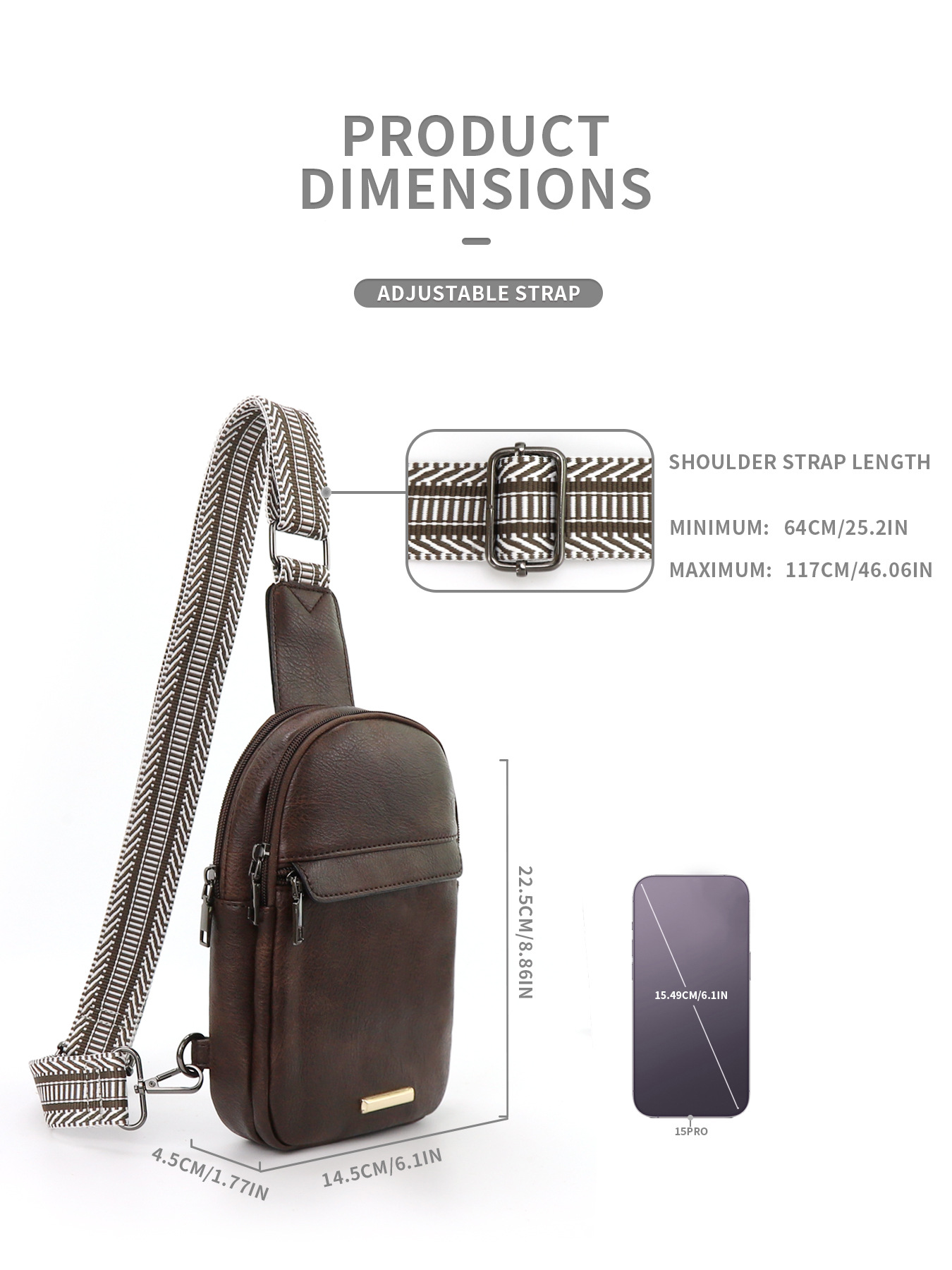 259g Weight Polyester Lining Material Zipper Closure Type Sling Strap Strap Type Fanny Pack Bags Type Daily Occasion Pu Leather Material Color Block Pattern All Seasons Season Unisex Gender Vintage Style Style Oval Shape Unisex Vintage Style Color Block Pu Leather Waist Bags 23