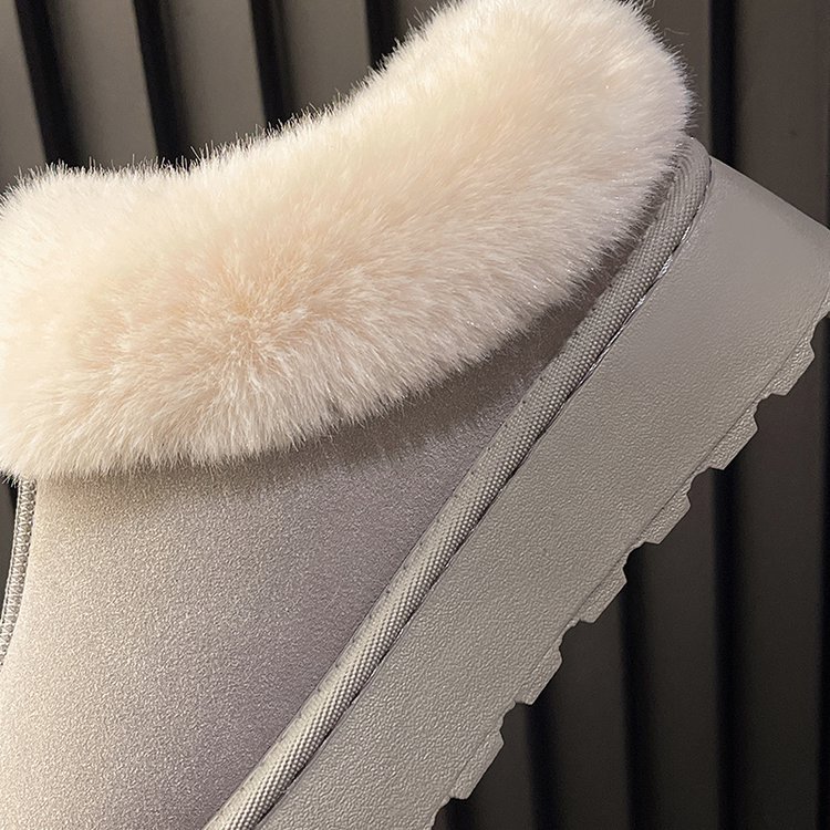 Thick snow boots for men and women in winter plus fleece thickened warm comfort to wear casual woolen shoes large size_voghion.com