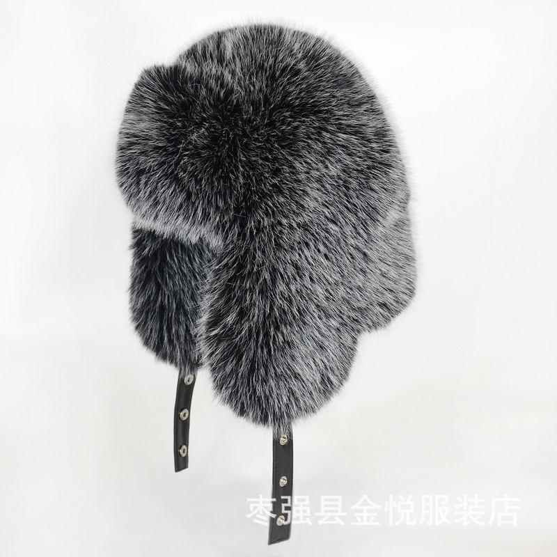 批发秋冬雷锋帽显瘦滑雪帽男女同款仿皮草毛毛帽子护耳帽潮流百搭|undefined