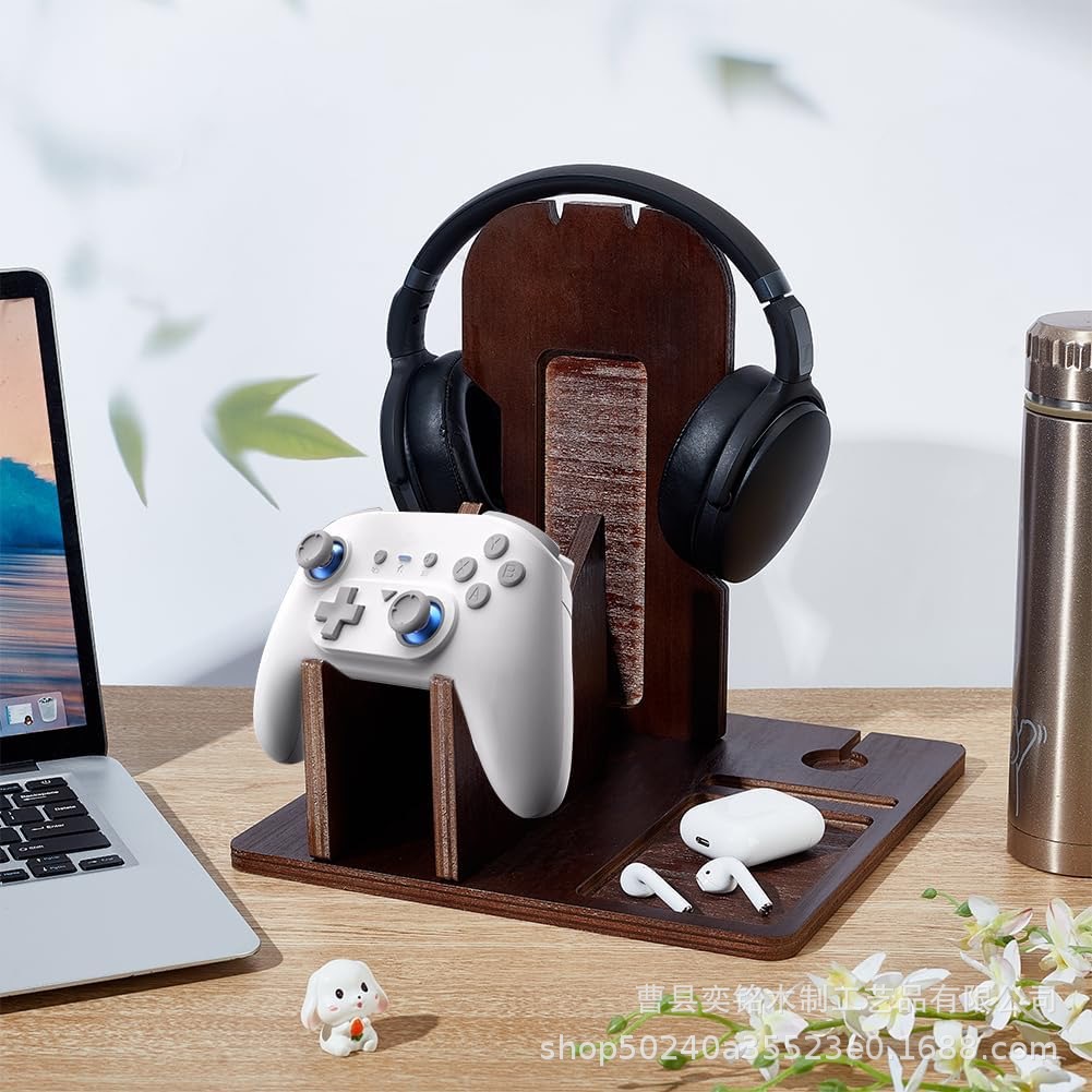 Wooden Earphone Rack Desktop Headset Storage Rack Gamepad Storage Rack Computer Accessories Storage Rack