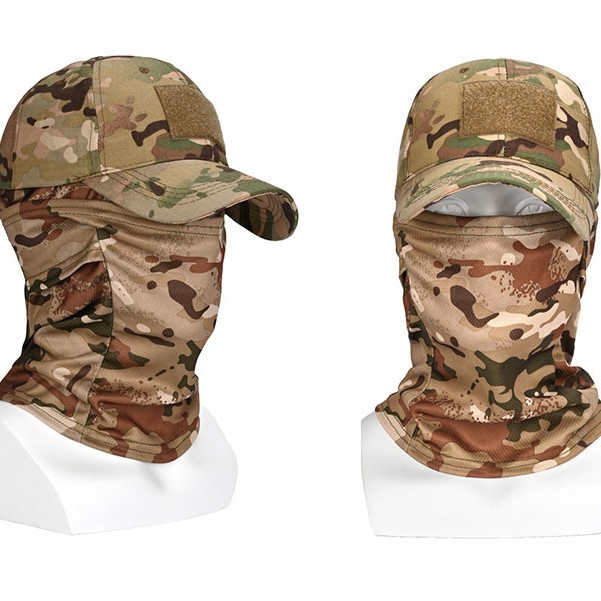 Traje de máscara de gorra de béisbol de camuflaje caliente transfronterizo acampar al aire libre senderismo escalada pesca gorra deportiva de protección solar