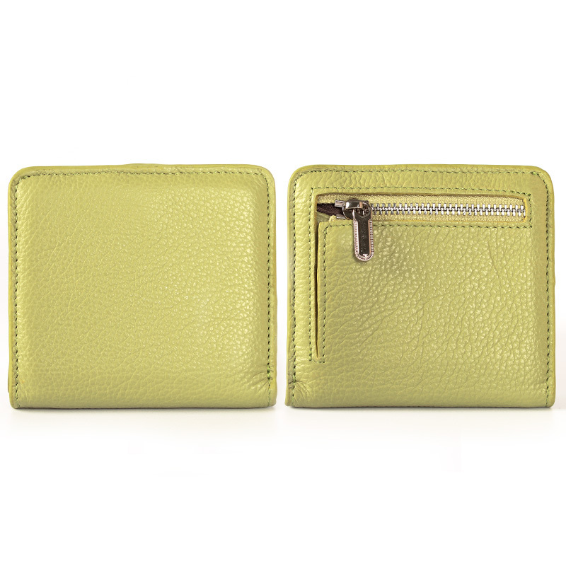 Primera capa de cuero genuino monedero multifuncional anti-robo cepillo pequeña tarjeta de cambio bolsa de gran capacidad de almacenamiento transfronterizo bolso de las mujeres al por mayor